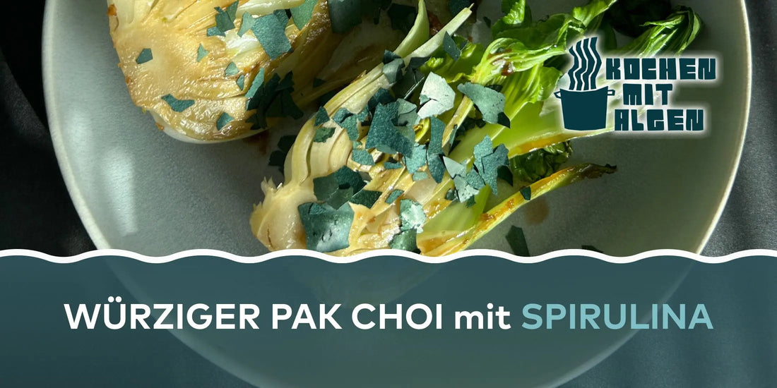 Würziger Pak Choi mit Spirulina-Flocken