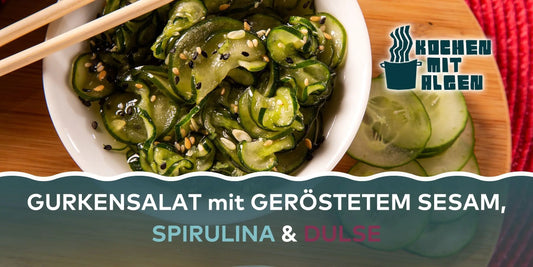 Gurkensalat mit geröstetem Sesam, Spirulina & Dulse⁠