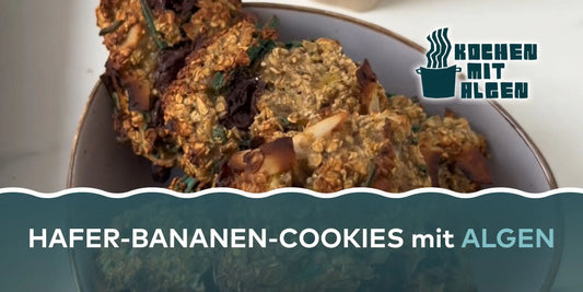 Hafer-Bananen-Cookies mit Schokodrops & Spirulina