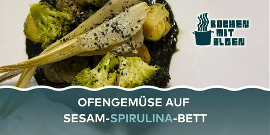 Ofengemüse auf Sesam-Spirulina-Bett