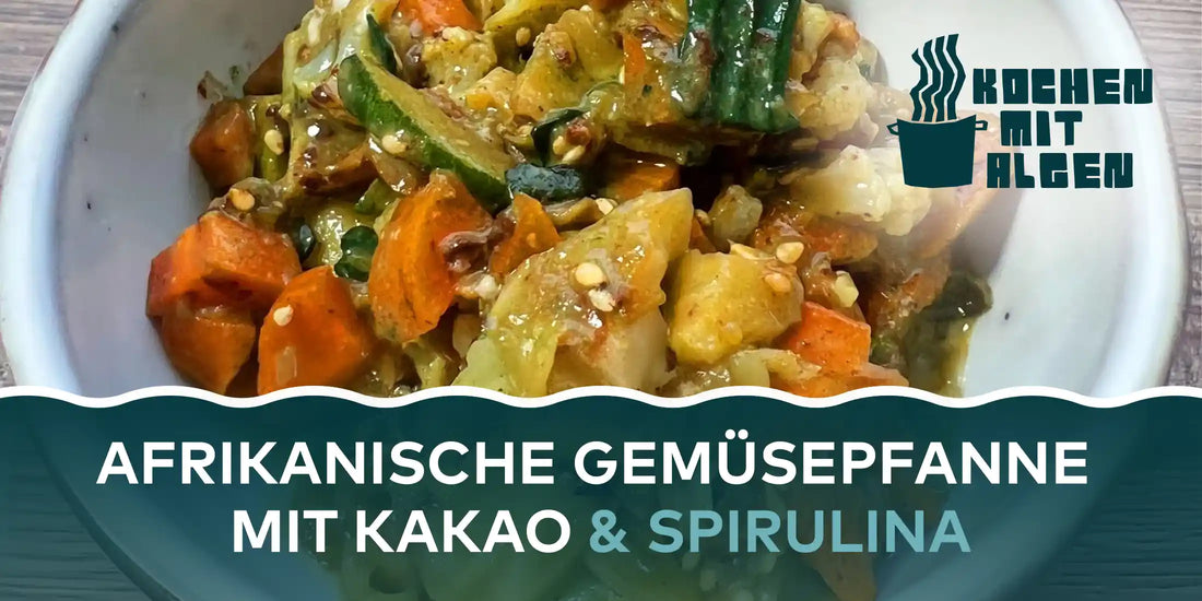 Afrikanische Gemüsepfanne mit Kakao & Spirulina
