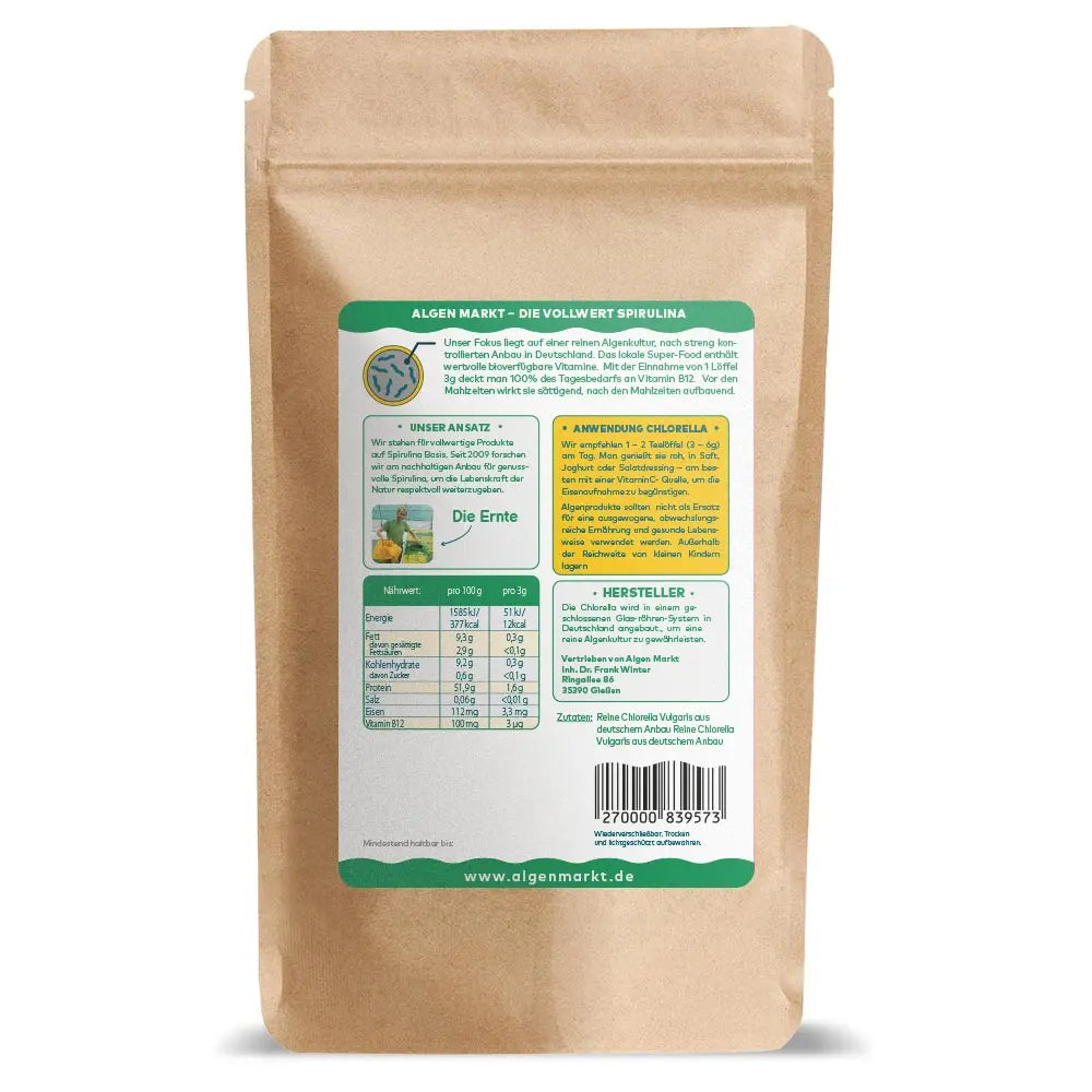 Chlorella Algenpulver aus Deutschland