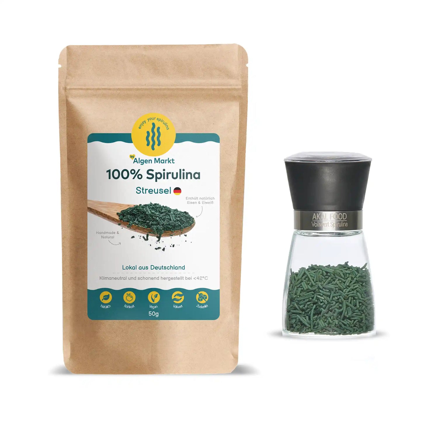 Algen Gewürzmühle & Spirulina Streusel Set