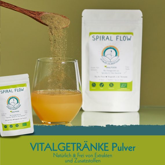 SPIRAL FLOW - Ayurvedische Algen Getränkepulver mit Apfelsaft